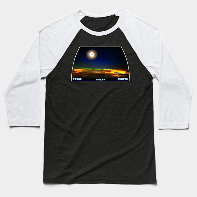 Total Solar Eclipse New England Lake Adirondack Mountains New York Baseball T-Shirt by Aurora X